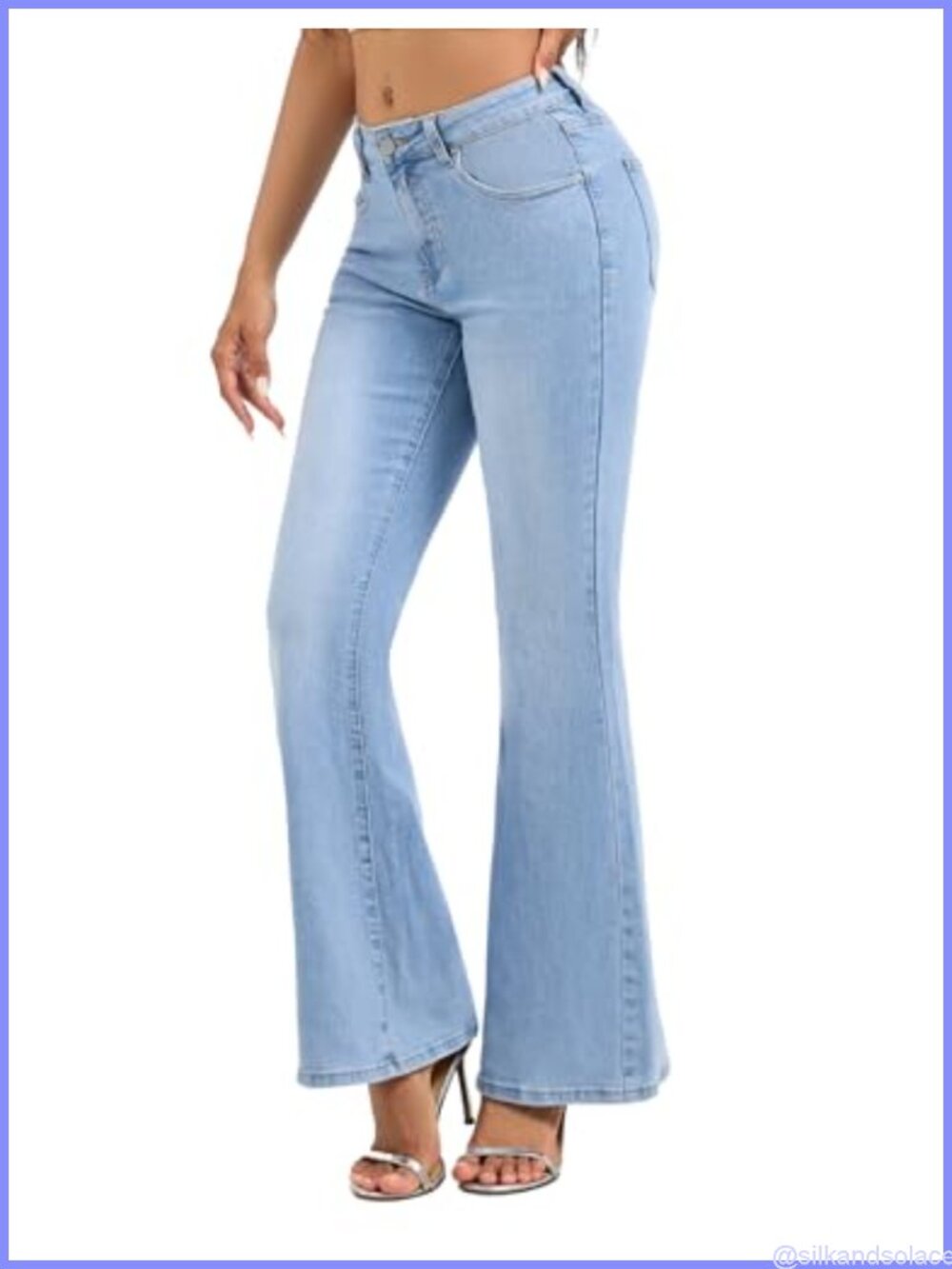 Stretch Denim Flare Bell Bottom Jeans Mid Low Rise Bootcut Pants